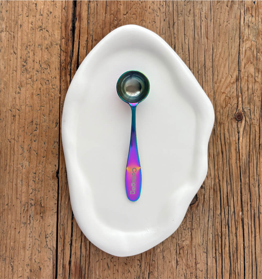 collagenlike messlöffel (schmuckdesign) ca. 6 ml, in regenbogenoptik