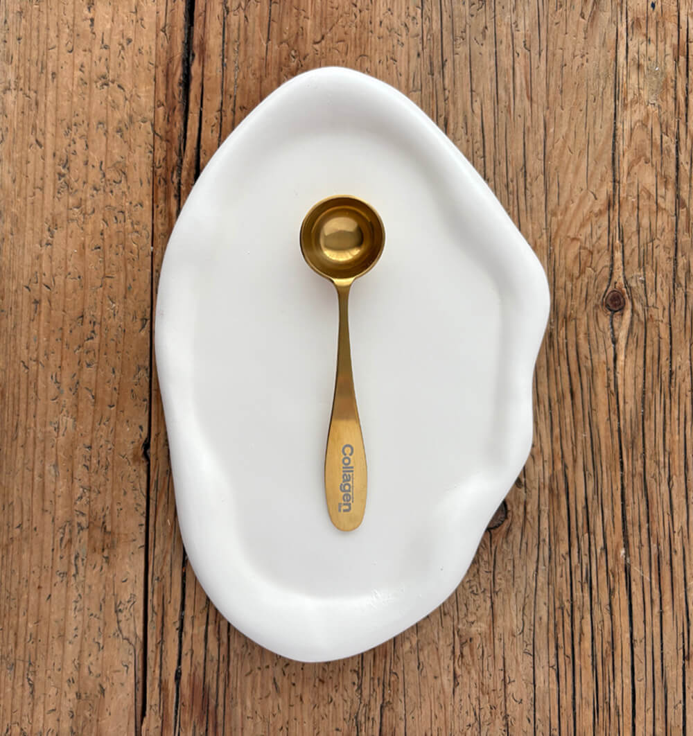 collagenlike messlöffel (schmuckdesign), ca. 6 ml in goldfarbe